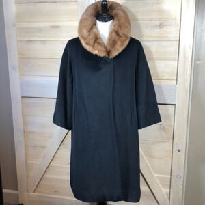 Vintage 50s Hand Tailored‎ Wool and Mink Swing Coat